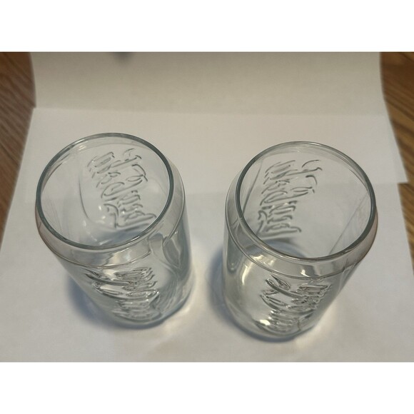 Coca Cola Can Shaped Glasses Clear Set of 2 Limited Edition Vintage - Picture 3 of 3